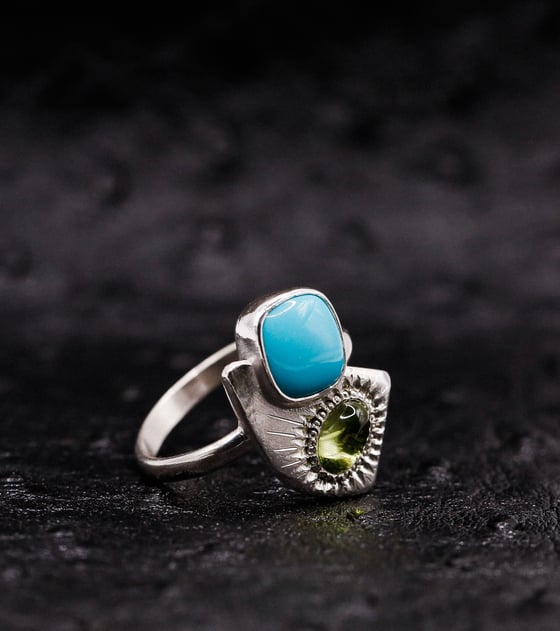 Image of Peridot Turquoise Ring