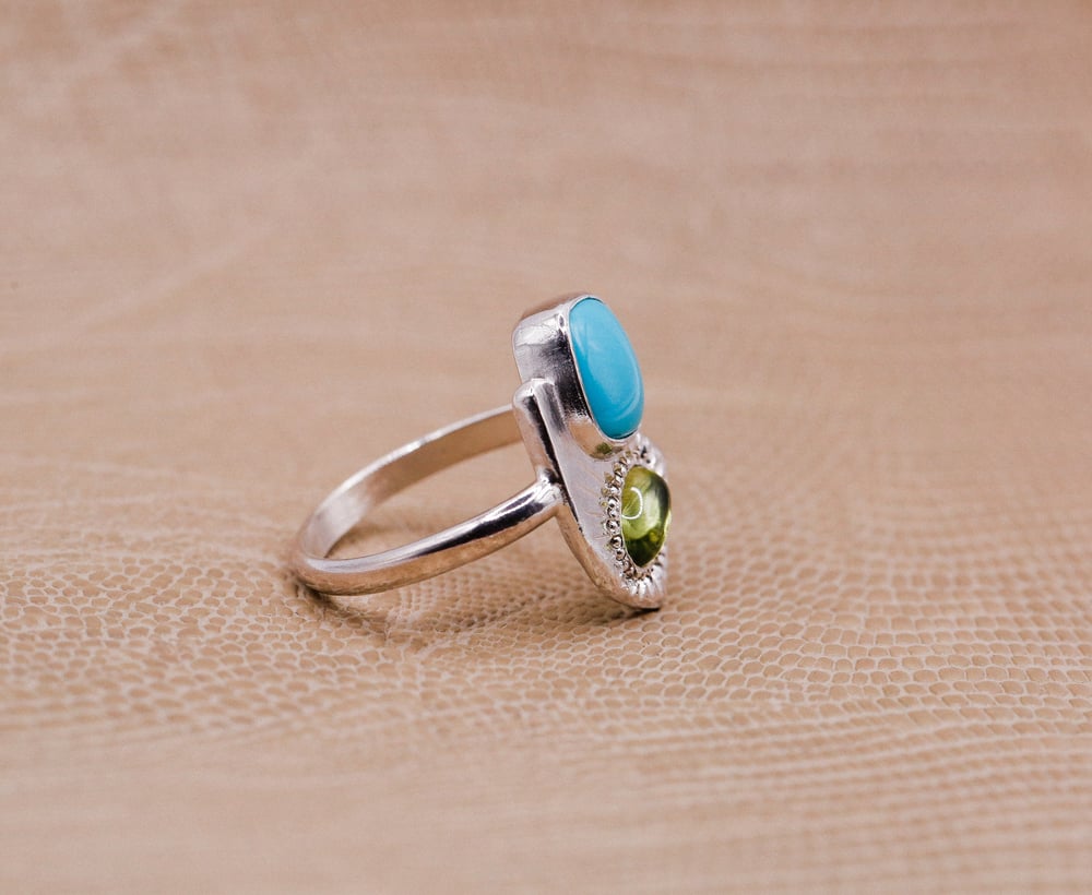 Image of Peridot Turquoise Ring