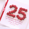 25th Wedding Anniversary Card. Silver Anniversary Gift. 4 Colours. 