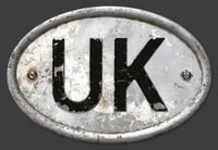 Image 1 of Magnetic UK badge - Patina'd Black, White, Silver 180x120mm