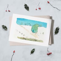 Snowy Fields Christmas Card