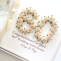 Image 1 of 60th Wedding Anniversary Card. Diamond Anniversary Gift. 4 Colours.
