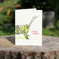 Image 4 of Birthday Card: 'Hoppy Birthday' with grasshopper