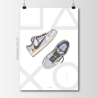 Sneaker Poster Dunk Low x Travis Scott x Playstation 5 Hypebeast Print