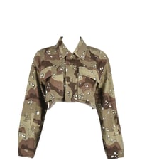 Image 1 of Camo & Leopard Crop Jacket