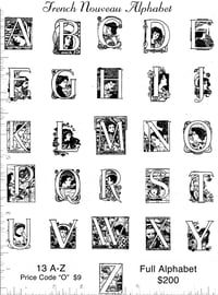 Nouveau Alphabet Rubber Stamps P13