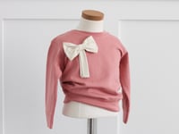 apricot + cream bow sweater