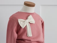 Image 2 of apricot + cream bow sweater