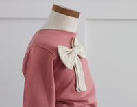 Image 3 of apricot + cream bow sweater