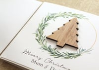 Image 3 of Personalised Merry Christmas Card. Rustic Christmas.