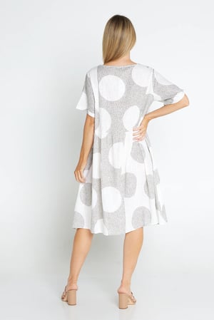 Image of Lizzie Linen / Cotton Dress - Brown Circles