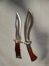 SET 2 knives - 1 Kukri Machete Knife and 1 Hunting Large Bowie Knife