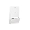 Entryway Shoe Cabinet Flip Down 3 Tier Shoe Rack 