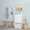 Entryway Shoe Cabinet Flip Down 3 Tier Shoe Rack 