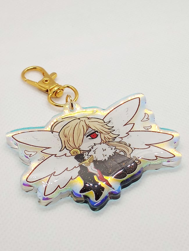 2'5" Inch Rainbow Holographic Glitter Epoxy Taffy Charm