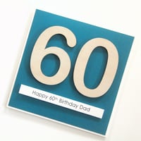 Image 1 of Birthday Card for Him. Personalised Male Birthday Card. Teal.
