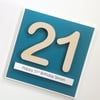21st Birthday Card for Him. Personalised 21 Card for Son.