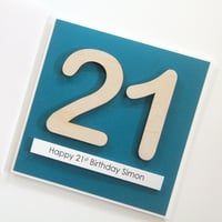 Image 1 of 21st Birthday Card for Him. Personalised 21 Card for Son.