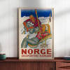 Norge Skisportens Hjemland by Jynge and Engebret | 1935 | Wall Art Print | Vintage Travel Poster