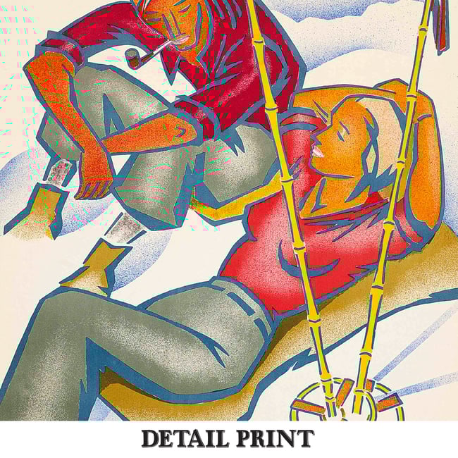 Norge Skisportens Hjemland by Jynge and Engebret | 1935 | Wall Art Print | Vintage Travel Poster