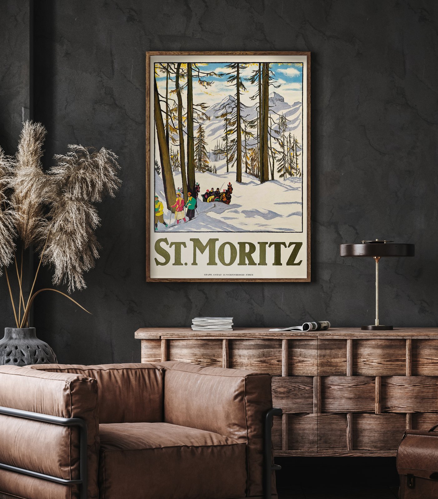 St Moritz by Emile Cardinaux | Wall Art Print | Vintage Travel