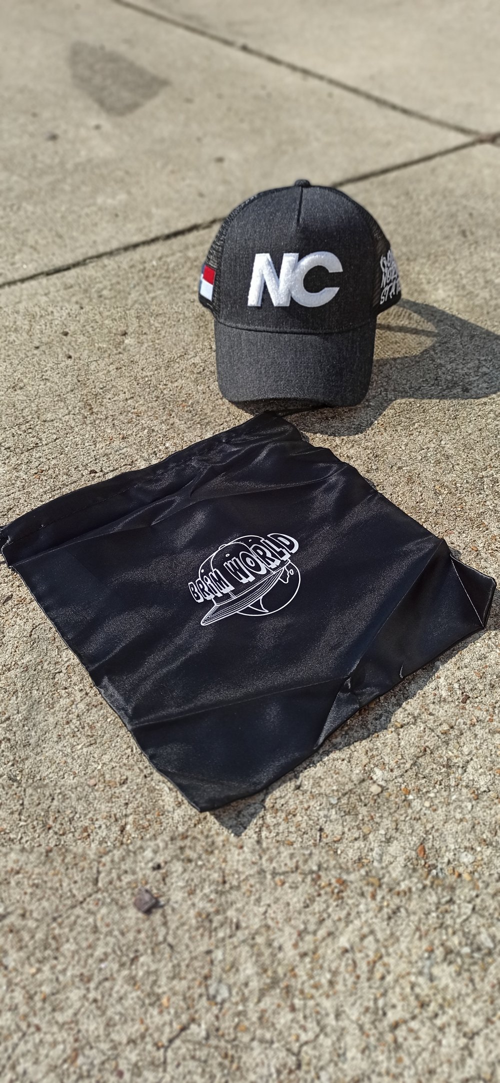 Black Denim Trucker Hat