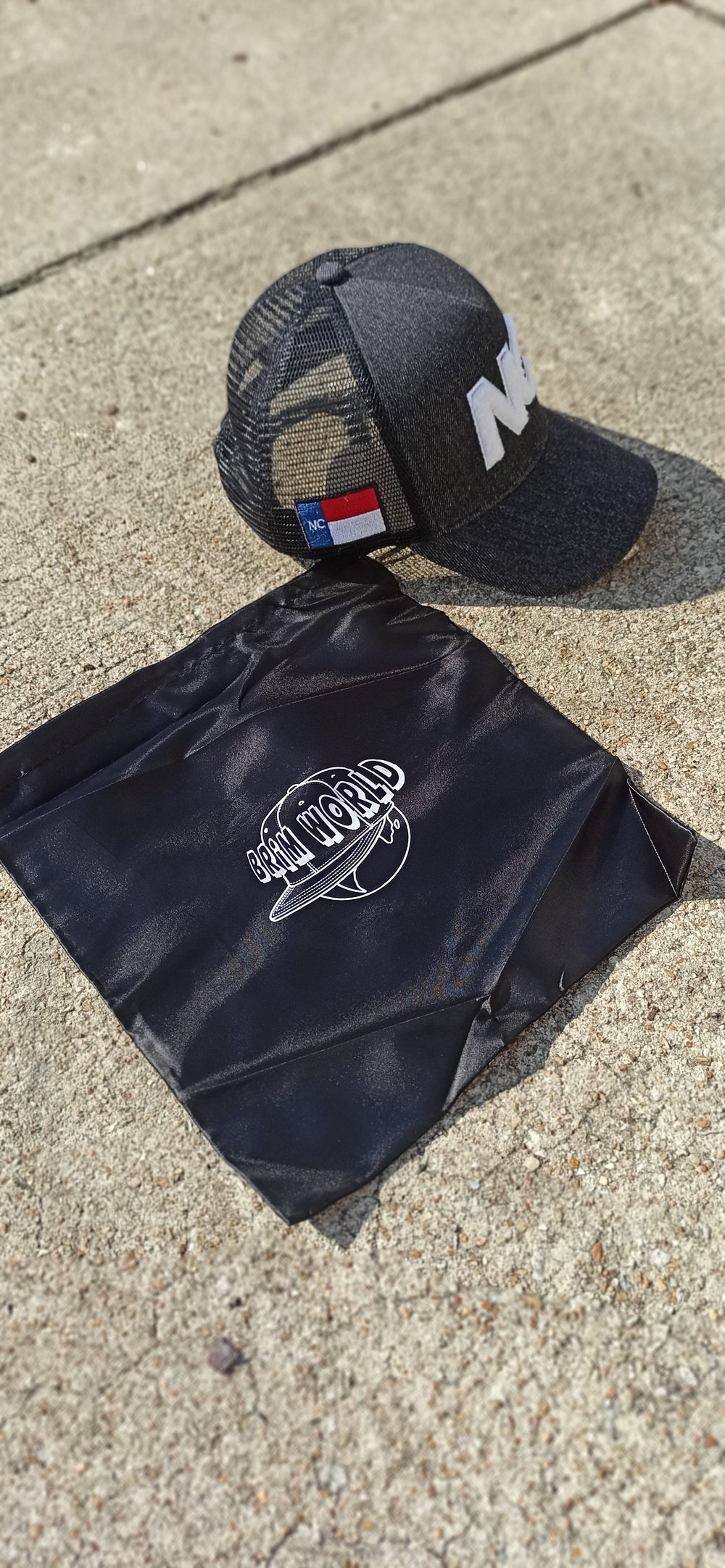Black Denim Trucker Hat