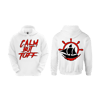 Calm But Tuff  Cotton White Hoodie 
