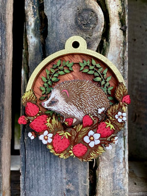 Image of Layered Wood Ornament - Hedgehog