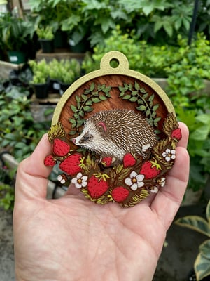 Image of Layered Wood Ornament - Hedgehog