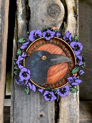 Image of Layered Wood Ornament - Raven