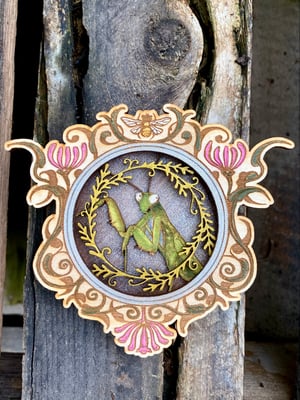 Image of Layered Wood Ornament - Mantis