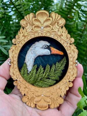 Image of Layered Wood Ornament - Swan