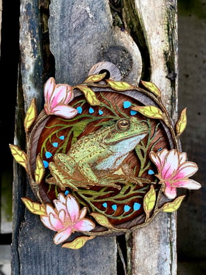 Image of Layered Wood Ornament - Frog