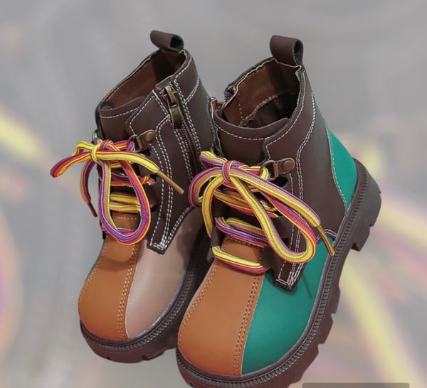 Image of Brown colorful boots 