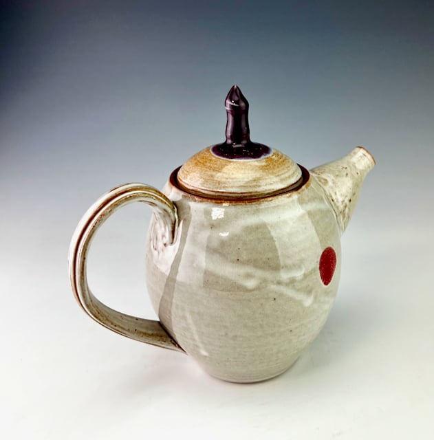 Image of Teapot, WBSM with purple and red accents