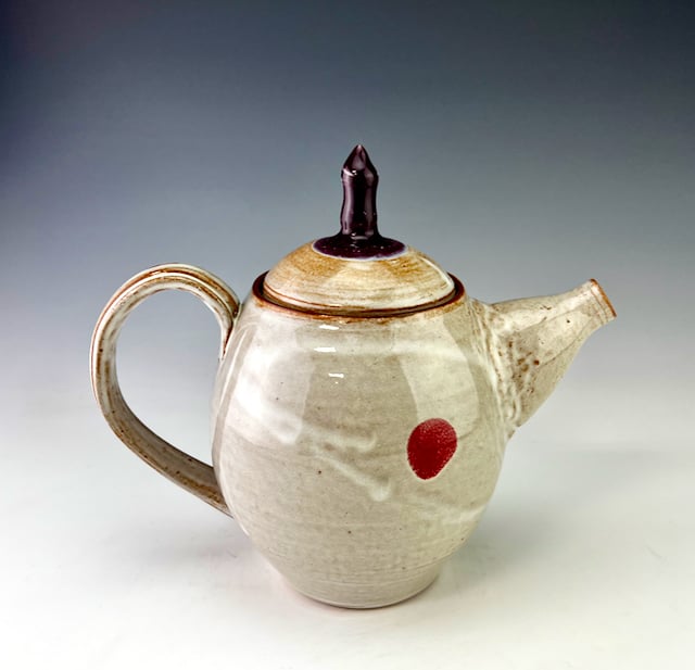 Image of Teapot, WBSM with purple and red accents