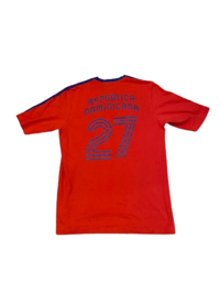 Image of adidas Vintage 2006 Dominican Republic California T-Shirt Red & Blue Size M