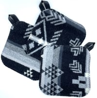 Image 1 of Western Wool Potholder - Grey/Black