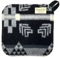 Image 2 of Western Wool Potholder - Grey/Black