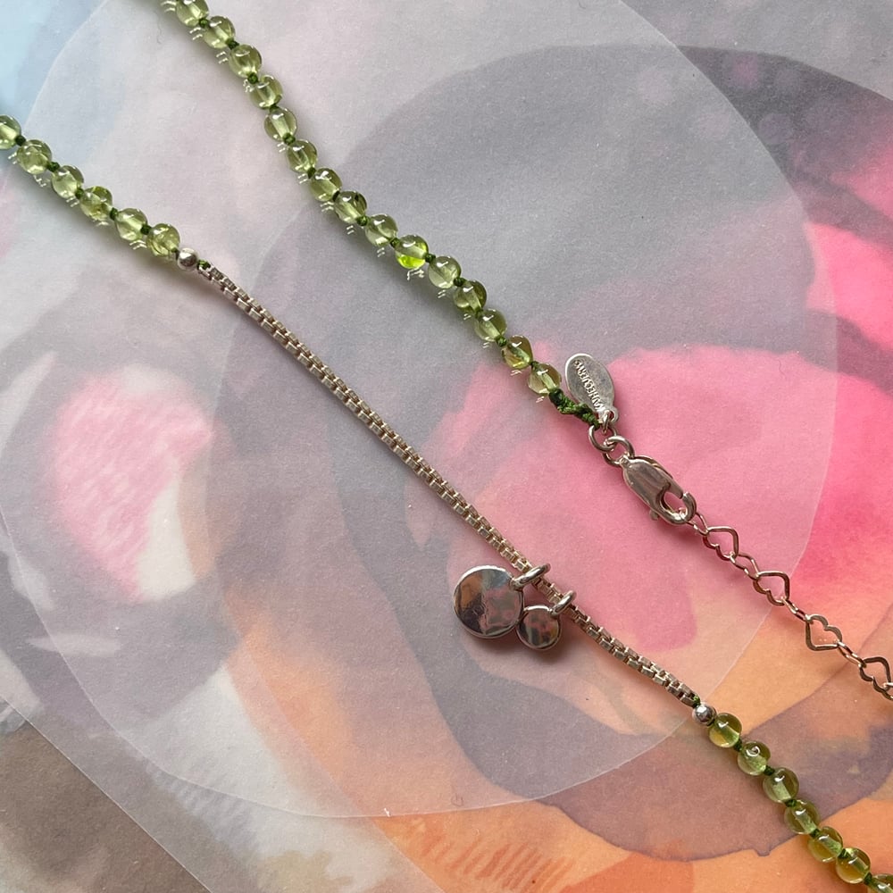 Image of silver green necklace