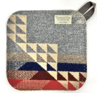 Image 2 of Western Wool Potholder - Red/Gold/Blue/Grey