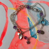 Image 1 of purple charms necklace