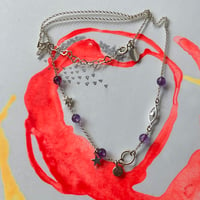 Image 2 of purple charms necklace
