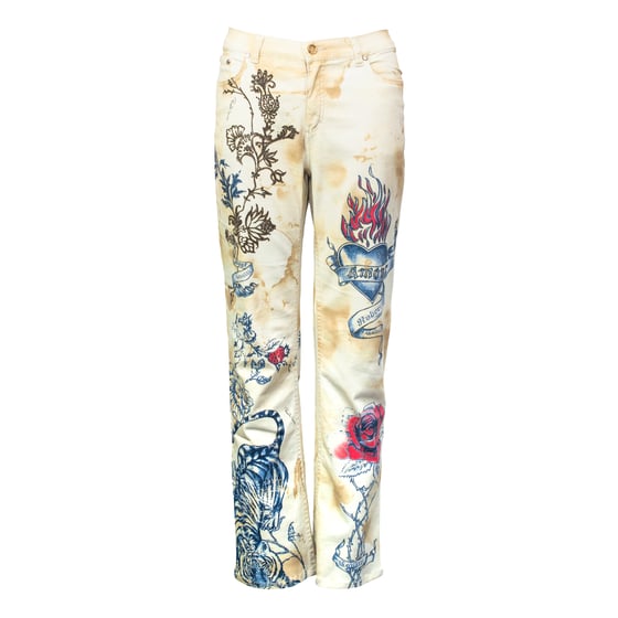 Image of Roberto Cavalli 2003 Tattoo Stretch Jeans