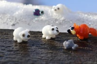 Image 3 of Tiny Glass Polar Bear & Fish