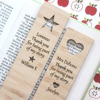Image 1 of Teacher Thank You Gift. Personalised Teacher Bookmark.