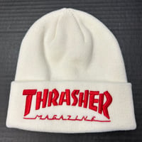 THRASHER WHITE MAG BEANIE