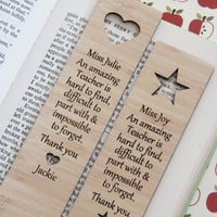 Image 1 of Teacher Thank You Gift. Personalised Amazing Teacher Bookmark.