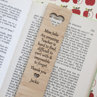 Image 4 of Teacher Thank You Gift. Personalised Amazing Teacher Bookmark.